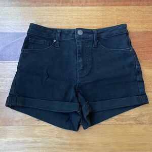 RSQ Black Jean Shorts High-Waisted High Rise with Cuffed Hems Size 1 / 25” Waist